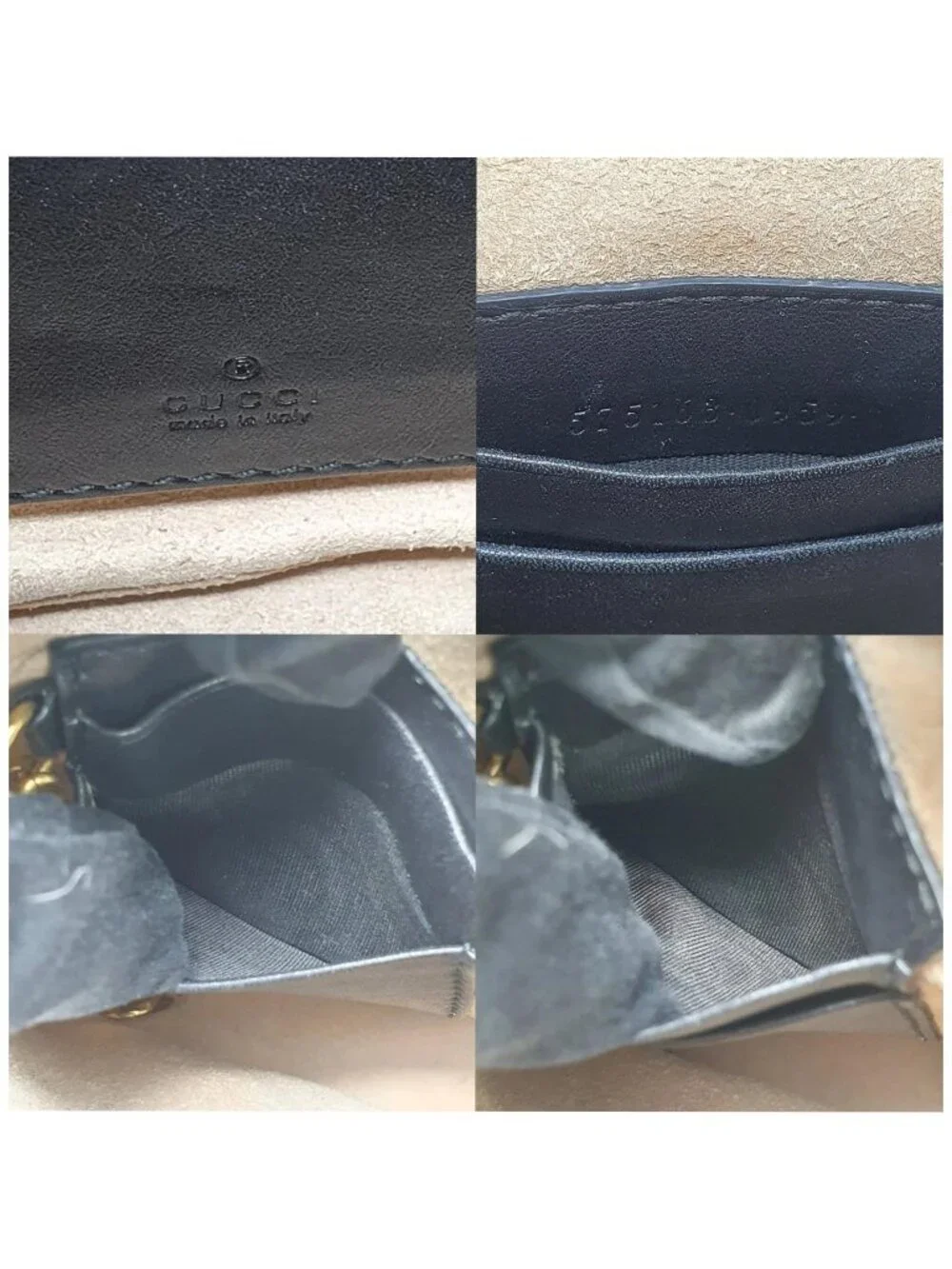 Authentic Gucci GG Marmont Bucket Bag Black Leather